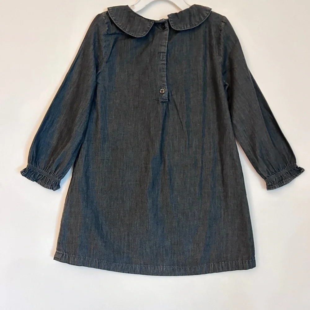 OshKosh Denim Dress – Embroidered Floral | Size 4T/4A | NWT
